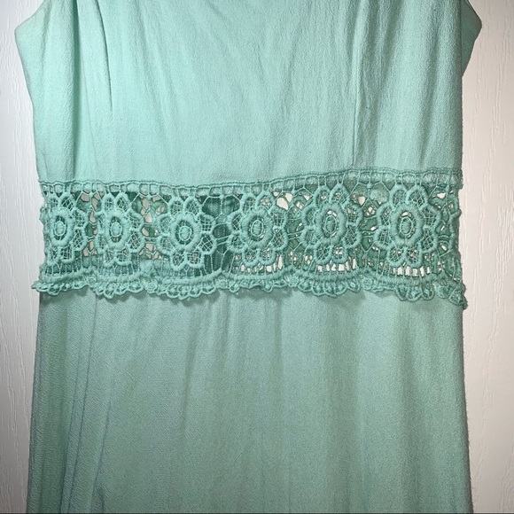 Solemio Mint Sundress with Lace Cut Out - Picture 4 of 7